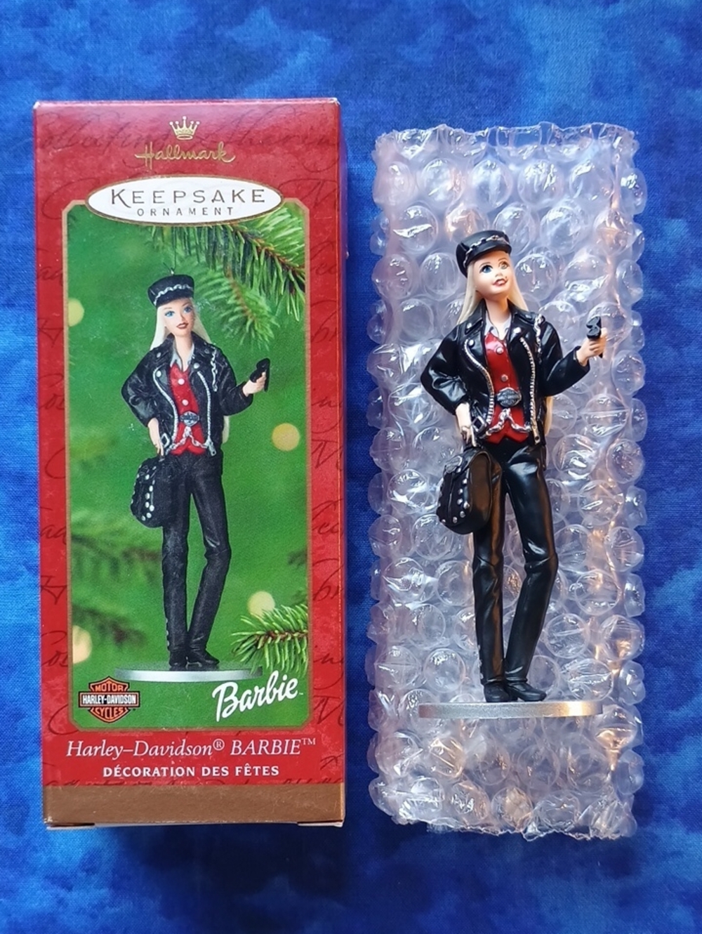 Hallmark Barbie Harley-Davidson Ornament in Black and Red 2000
